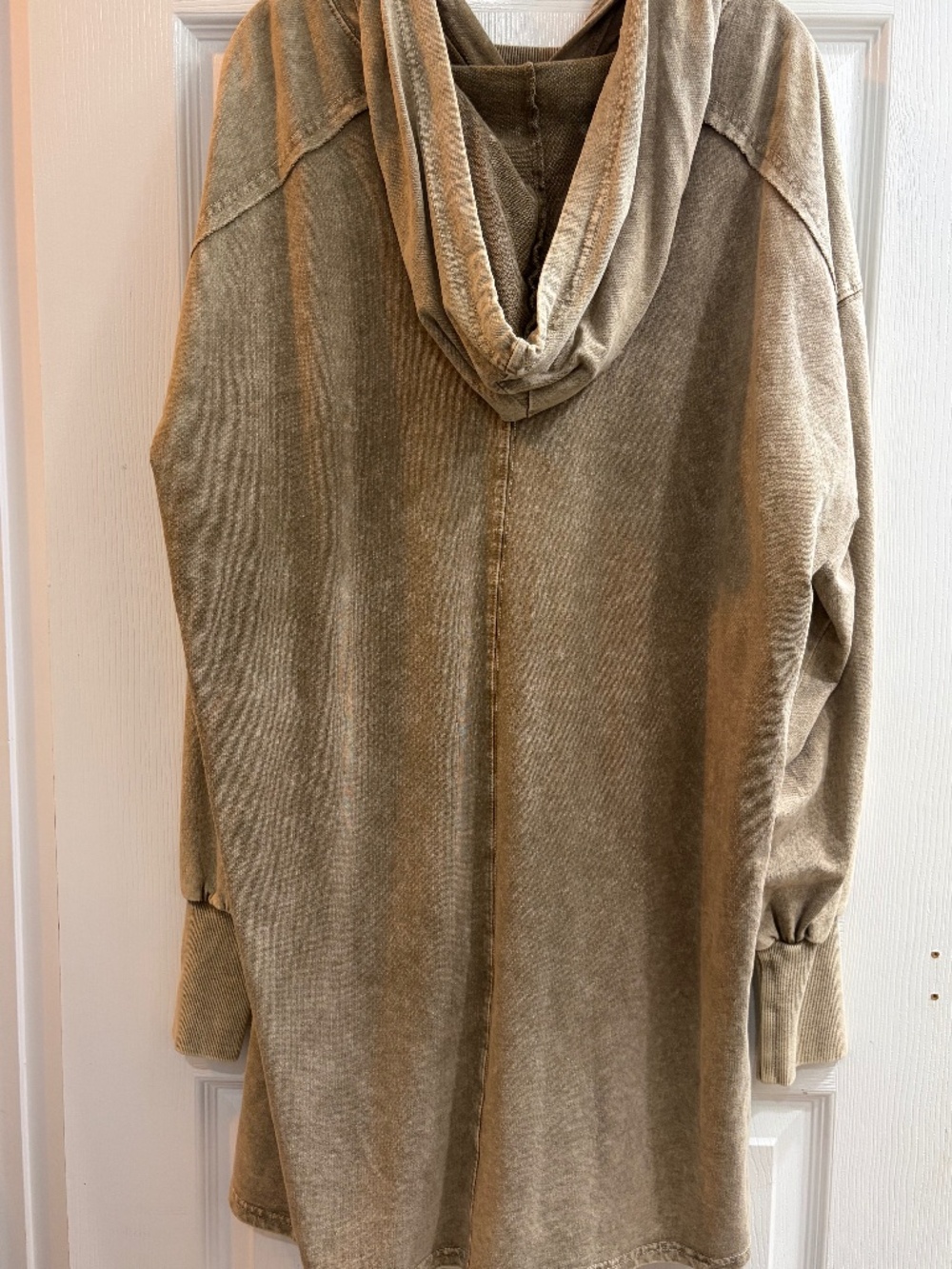 New Easel Mineral Washed Hoodie Pullover Dress Brown Oversized Tunic Small Brown - Picture 6 of 6